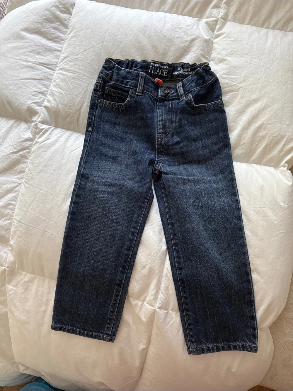The Children's Place Dark Blue Straight Jeans - Elastic Waist